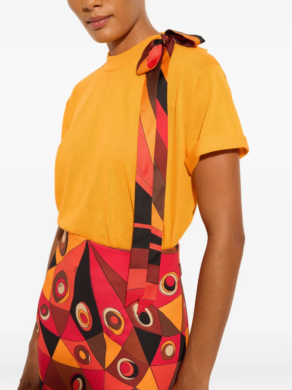 PUCCI T-shirt met zijden detail Oranje