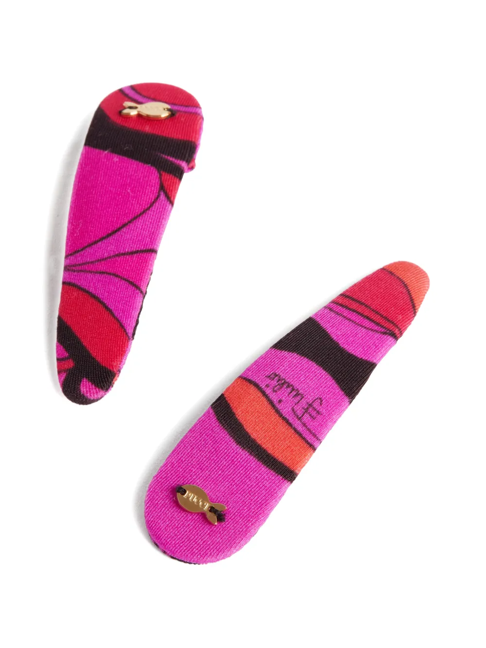 PUCCI Orchidee-print hair clip set - Rosa