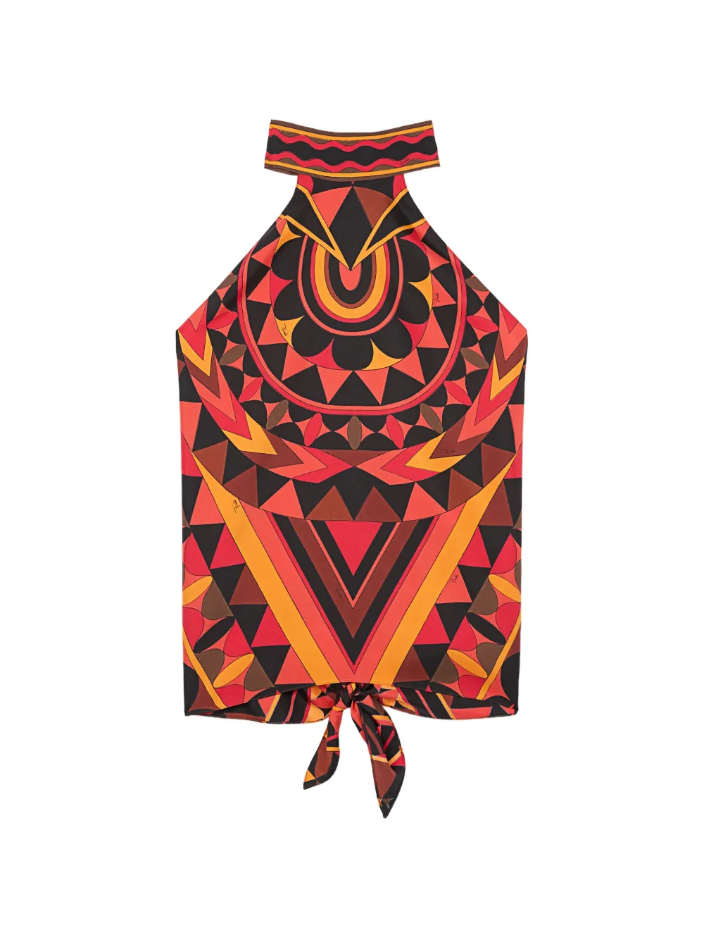 PUCCI Manuba-print silk top - Nero