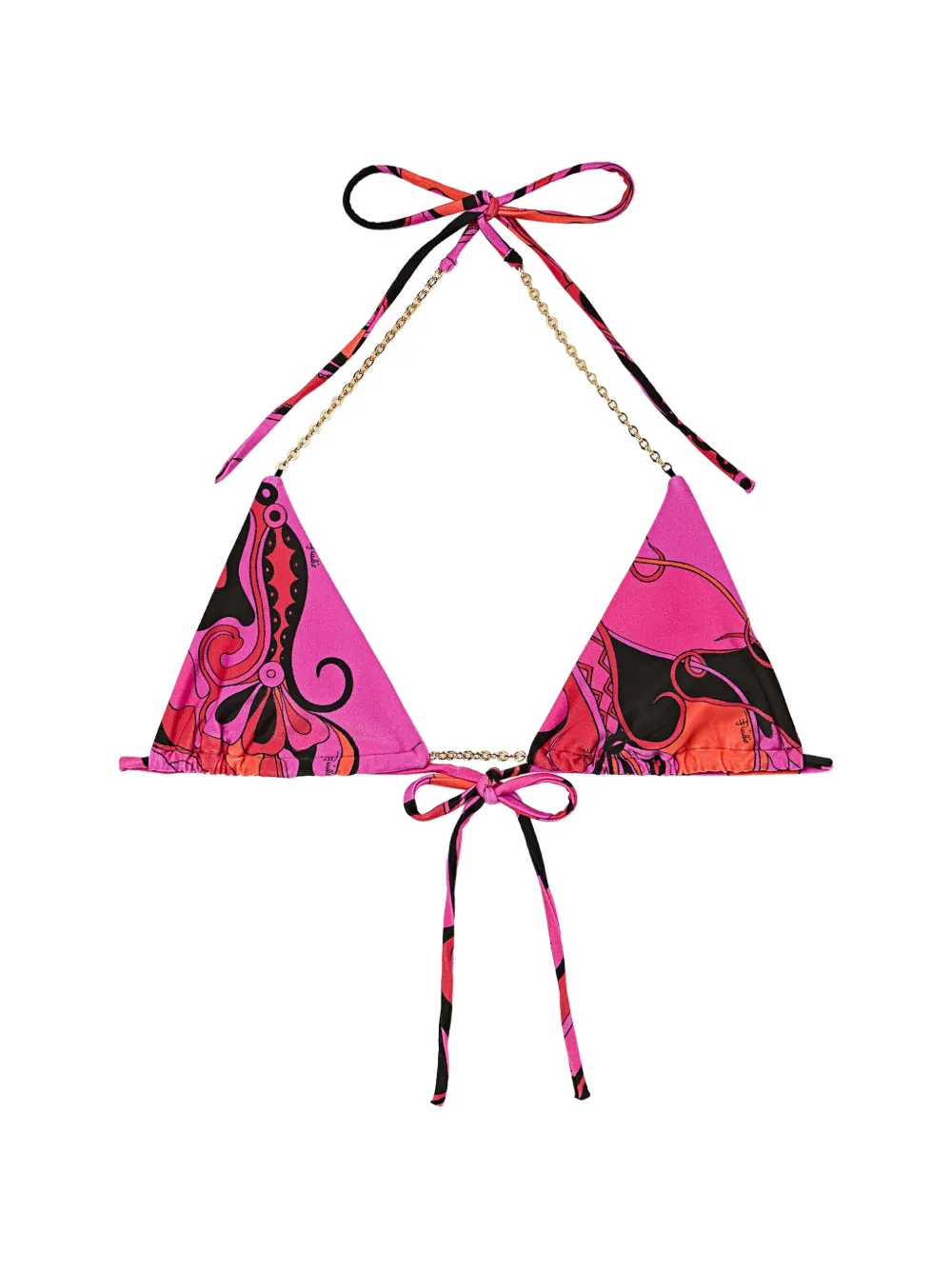 PUCCI Orchidee-print triangle bikini top - Rosa