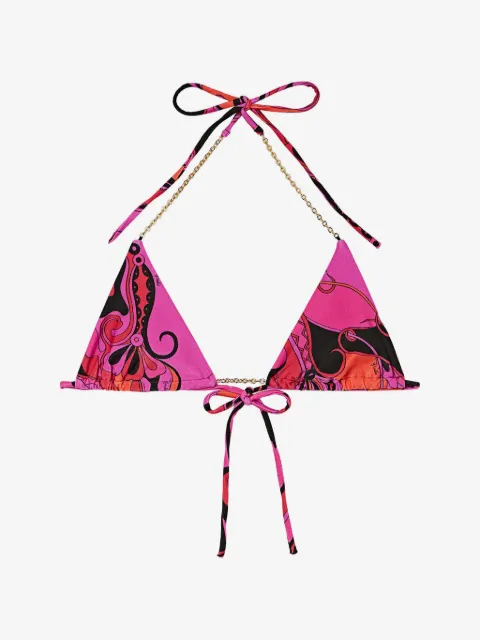 PUCCI Orchidee-print triangle bikini top