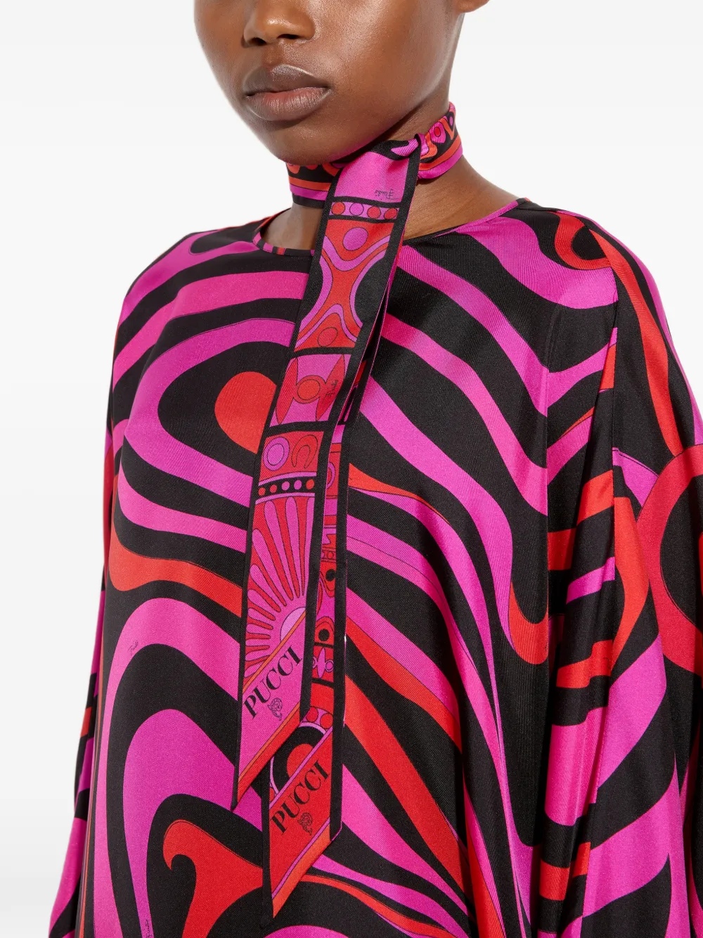 PUCCI Zijden sjaal met abstracte print Roze