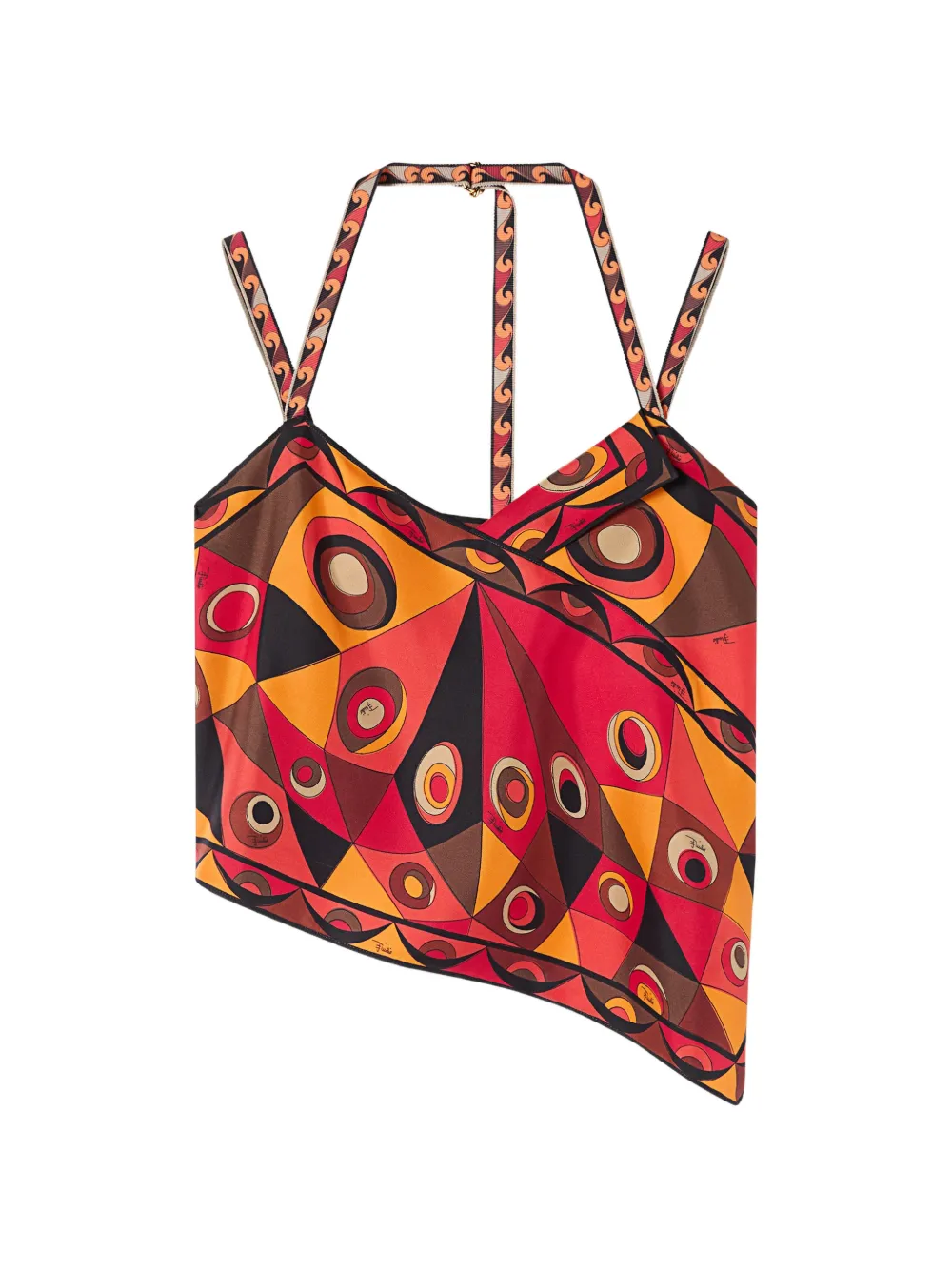 PUCCI Top in seta con stampa Occhi - Rosso