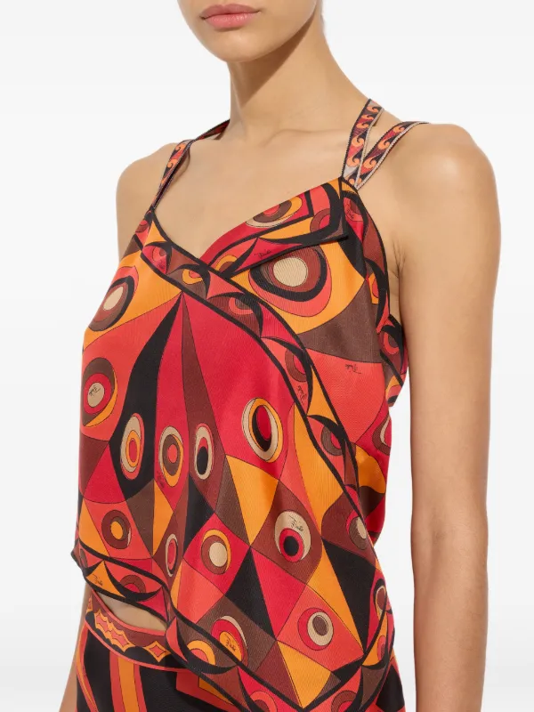 PUCCI Occhi シルクスカーフトップ | レッド | FARFETCH JP