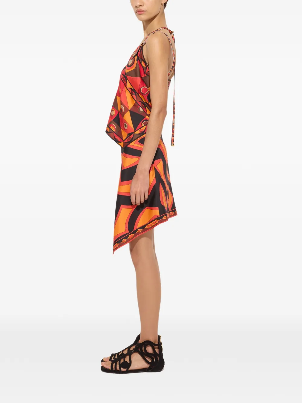 PUCCI Zijden sjaaltop met Occhi-print Rood