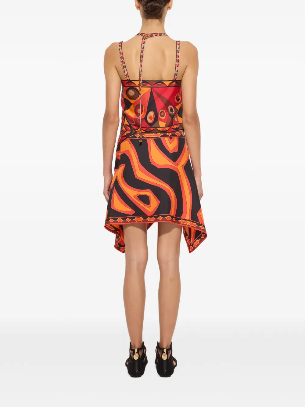 PUCCI Zijden sjaaltop met Occhi-print Rood