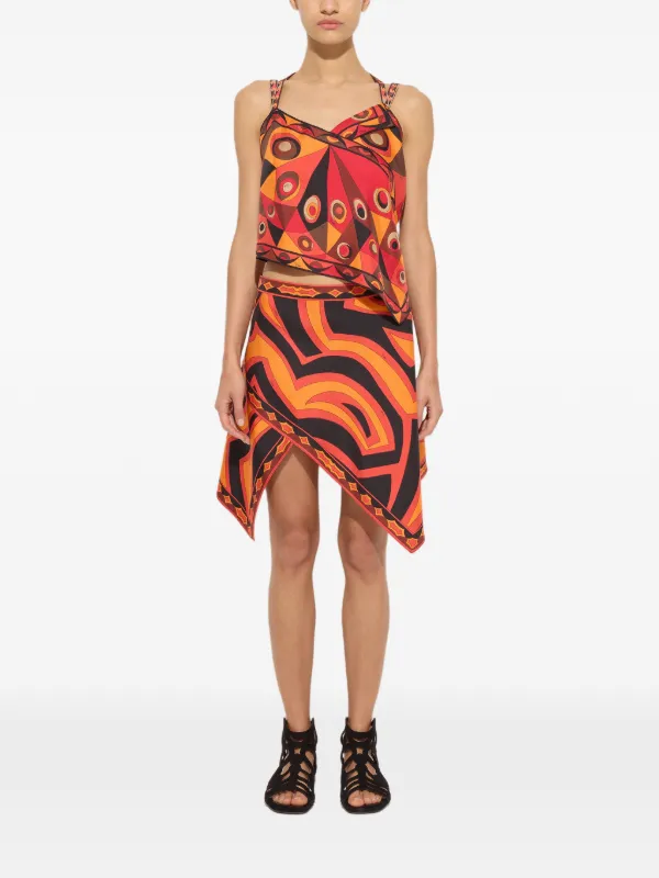 PUCCI Occhi シルクスカーフトップ | レッド | FARFETCH JP