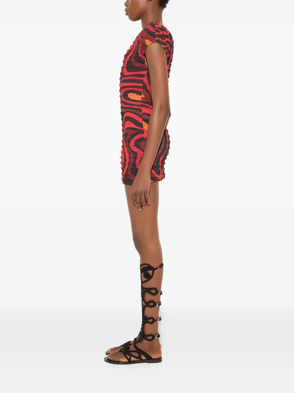 PUCCI Shibori jurk met Marmo-print Rood