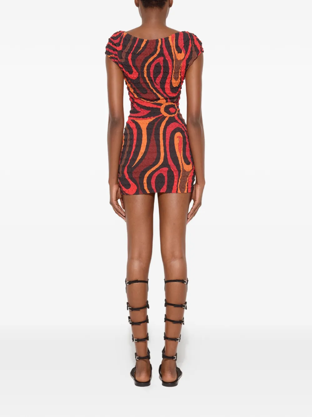 PUCCI Shibori jurk met Marmo-print Rood