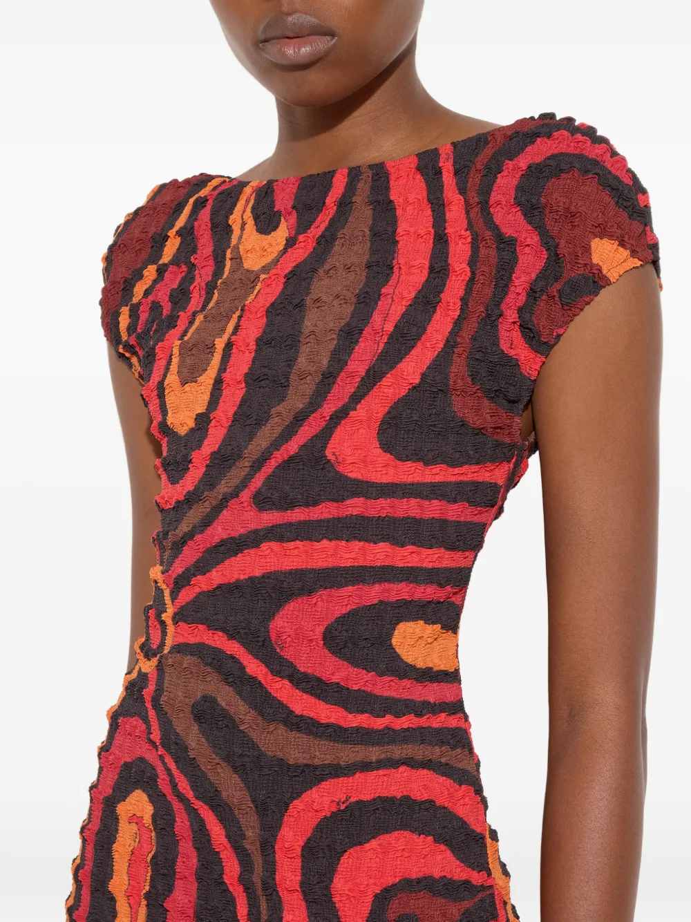 PUCCI Shibori jurk met Marmo-print Rood