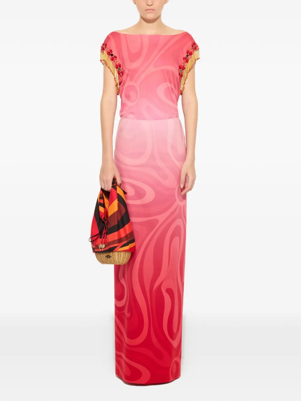 PUCCI Marmo popeline rok met print Rood