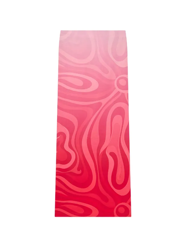 Pucci Marmo Dégradé Print Popeline Skirt in Red