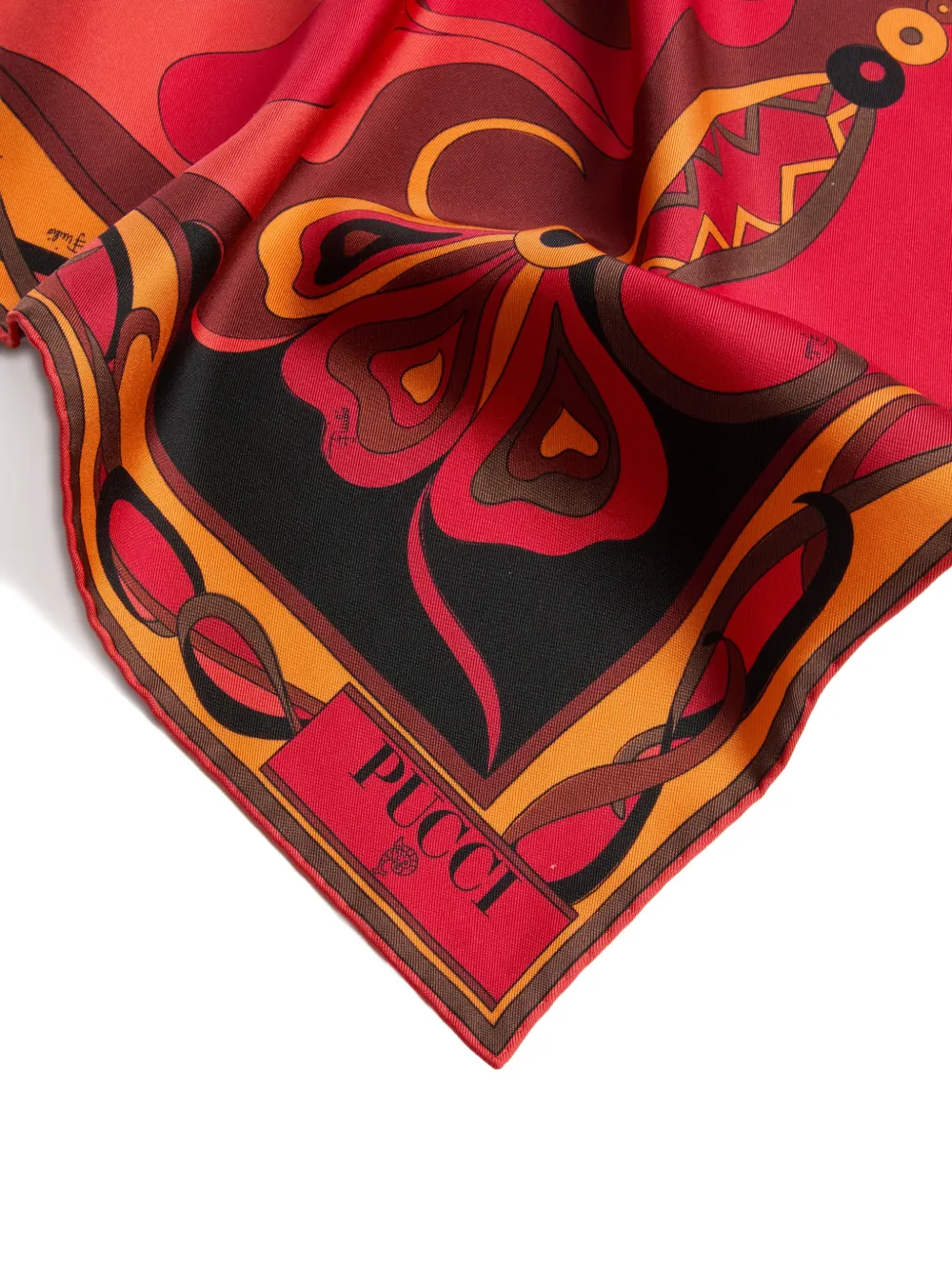  Pucci Fular Con Estampado Orchidee - Rojo 