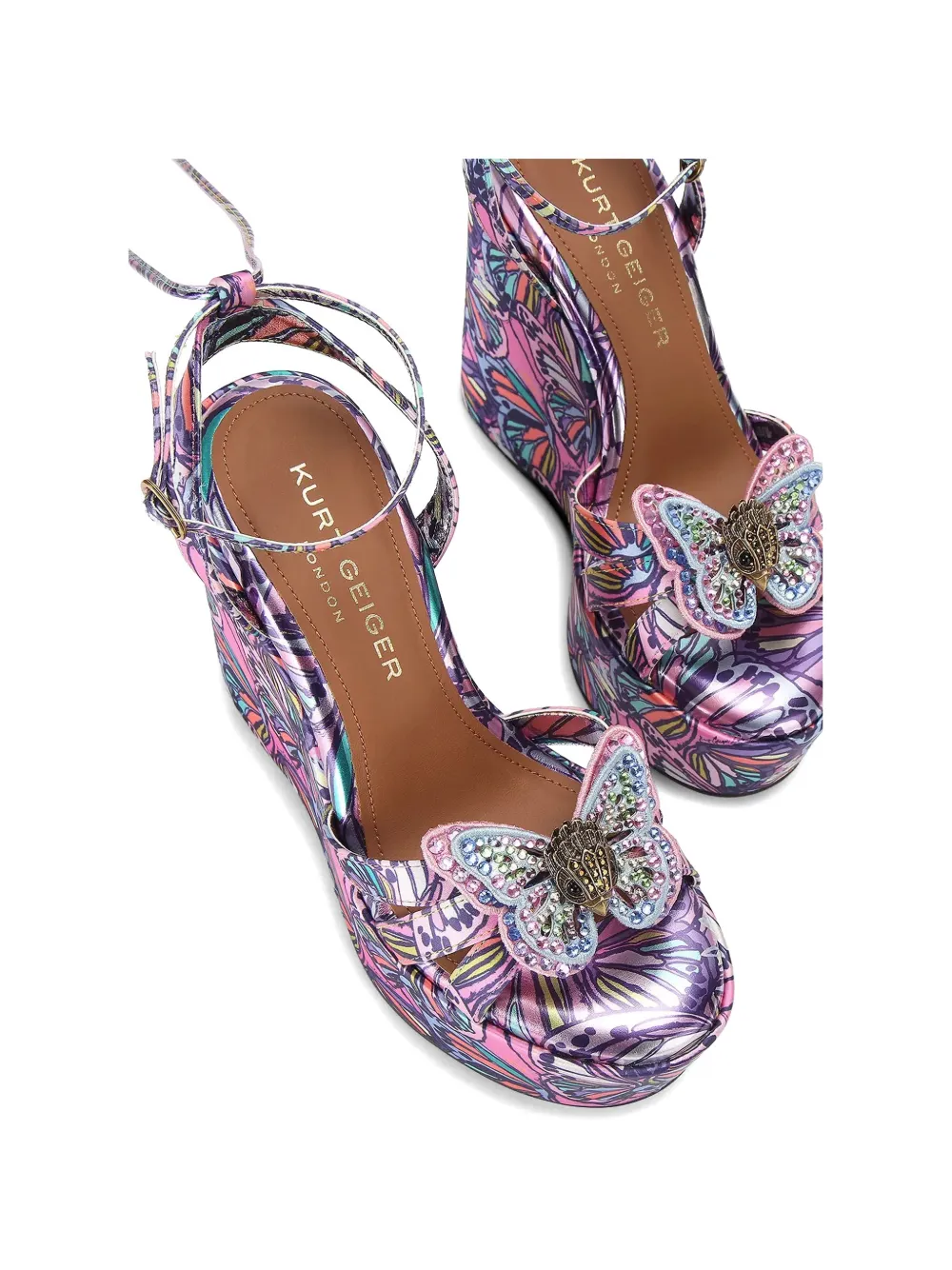 Kurt Geiger London Butterfly wedge sandals Roze