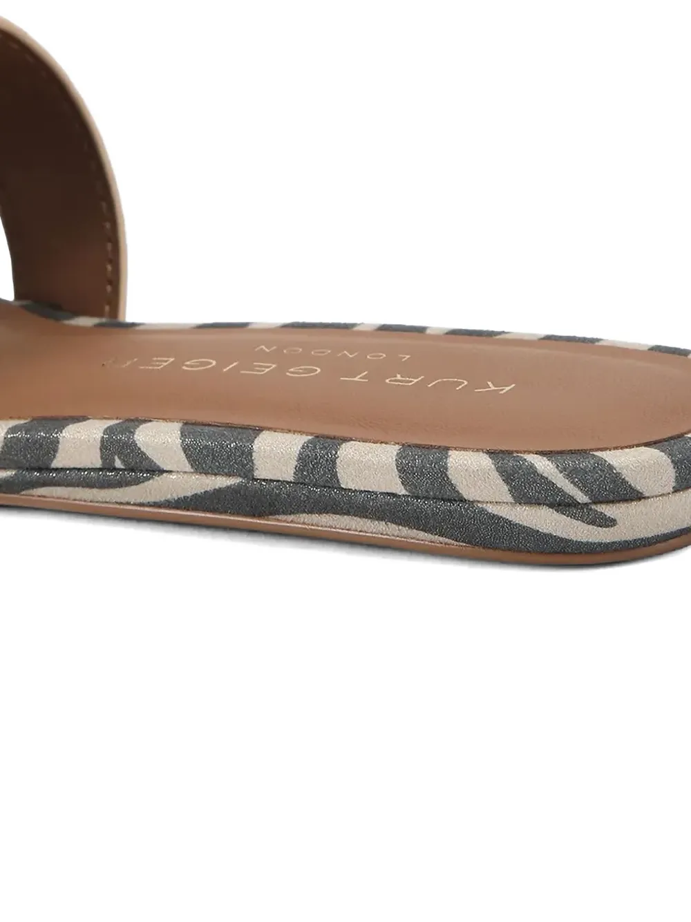 Kurt Geiger London Eagle-head zebra-print slides Beige