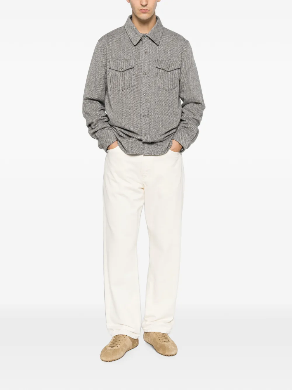 GOD'S TRUE CASHMERE Kasjmier overhemd Grijs