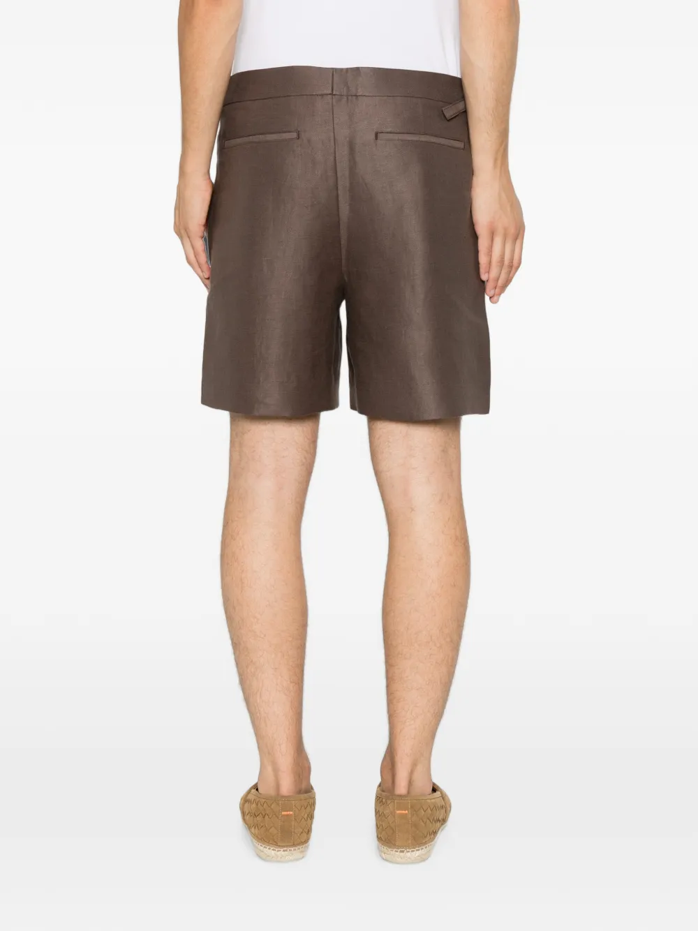 GOD'S TRUE LINEN Cocoa side-buckle shorts Bruin