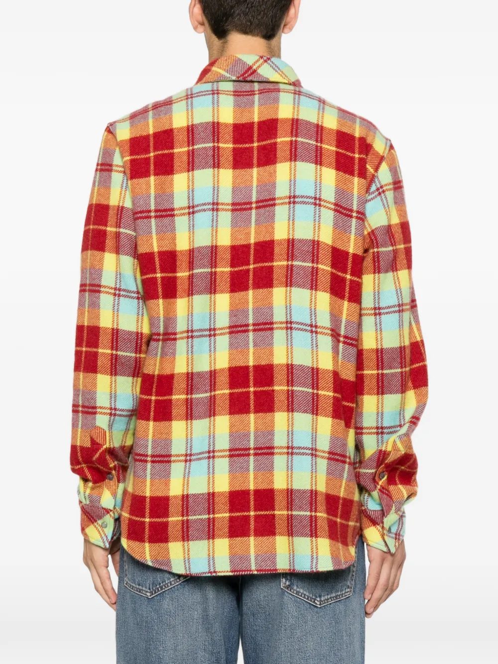 GOD'S TRUE CASHMERE Kasjmier overhemd met tartan-ruit Rood