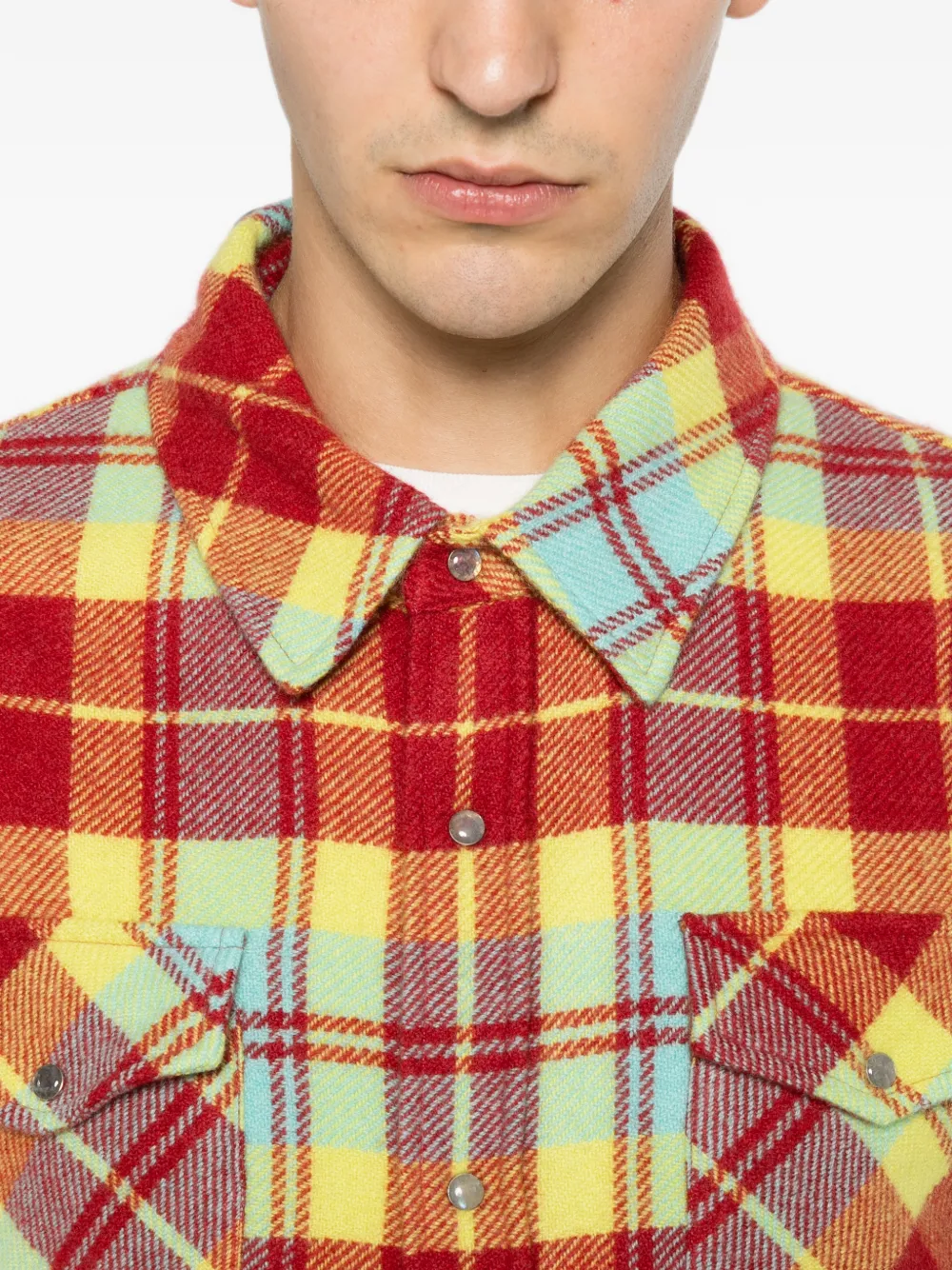 GOD'S TRUE CASHMERE Kasjmier overhemd met tartan-ruit Rood
