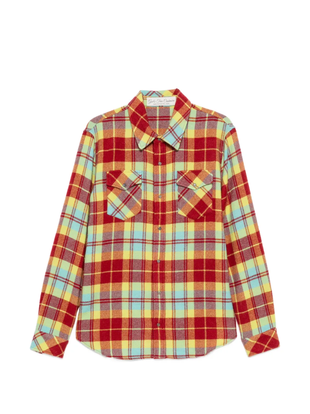 GOD'S TRUE CASHMERE Hemd aus Kaschmir mit Schottenkaro - Rot