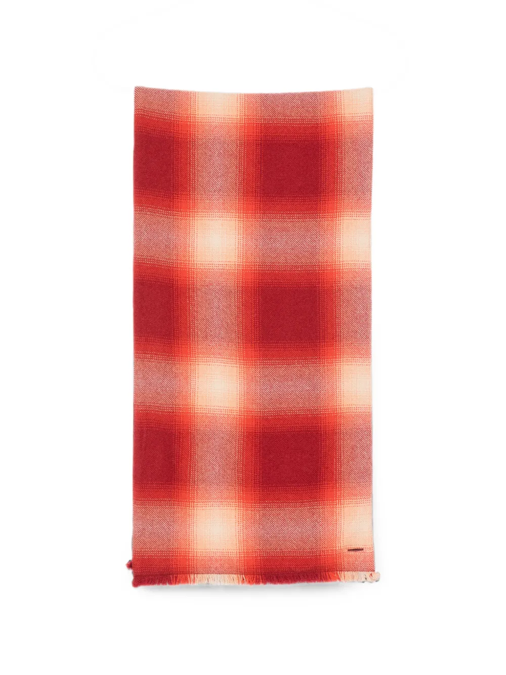 GOD'S TRUE CASHMERE Sciarpa a quadri con frange - Rosso