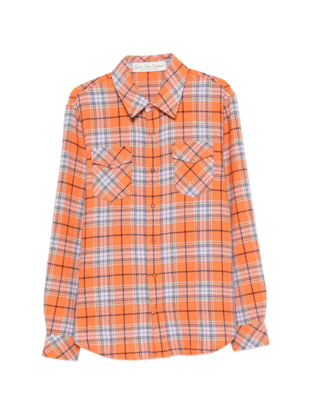 GOD'S TRUE CASHMERE Giacca-camicia tartan - Arancione