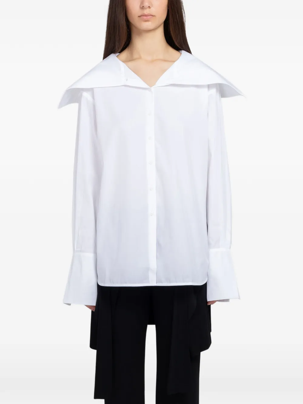 Beaufille Romi wide-collar blouse - Bianco