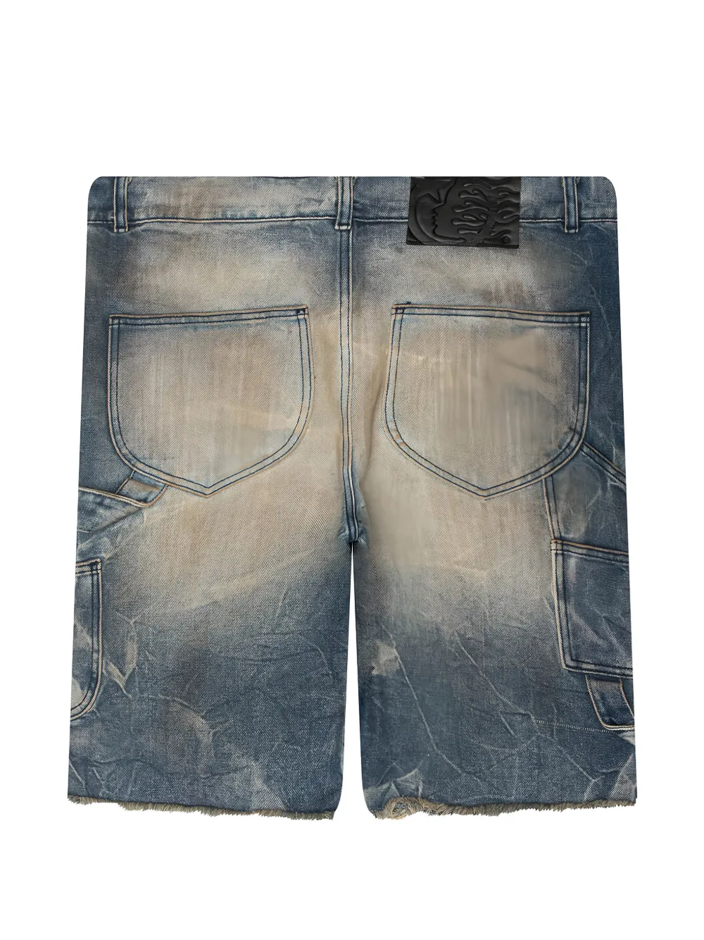 HELLSTAR Shorts met franje afwerking en vlakken Blauw