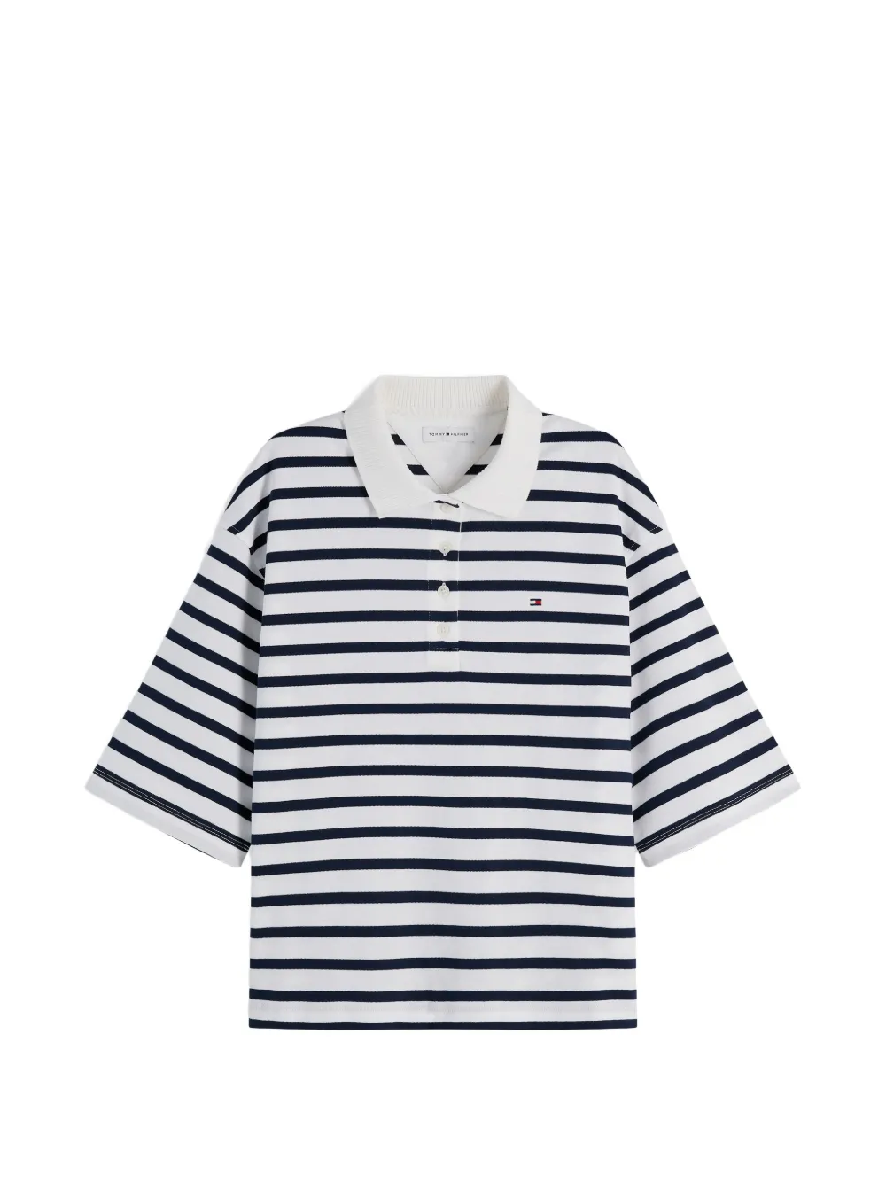 Tommy Hilfiger striped short-sleeve polo shirt - White