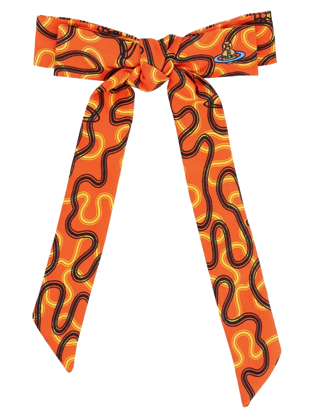 Vivienne Westwood Haarlint met geborduurde Orb en abstracte print Oranje