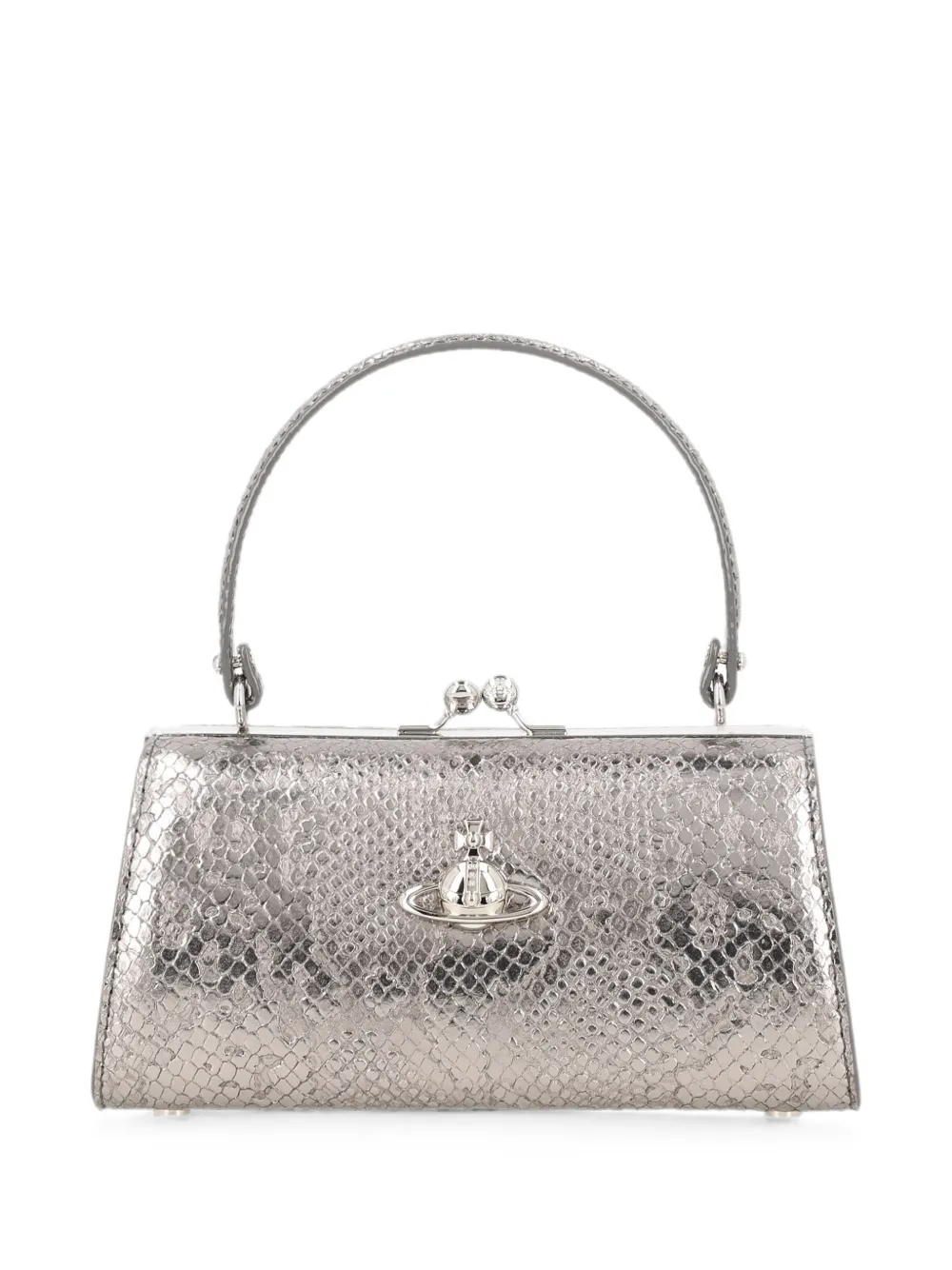 Vivienne Westwood Orb snake-effect shoulder bag - Silber