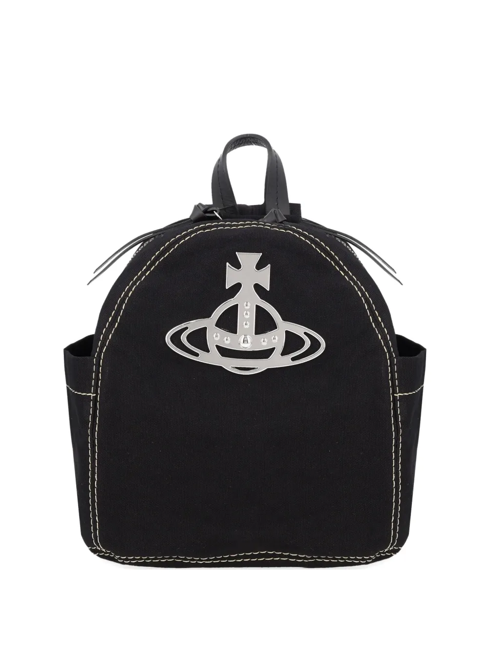 Vivienne Westwood small orb-plaque contrast-stitched backpack - Nero