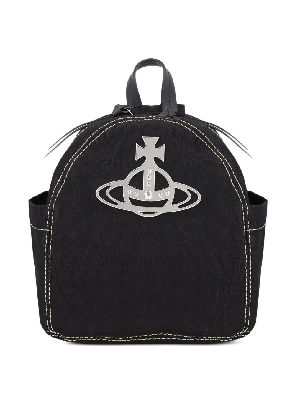 Vivienne Westwood small orb-plaque contrast-stitched backpack - Nero