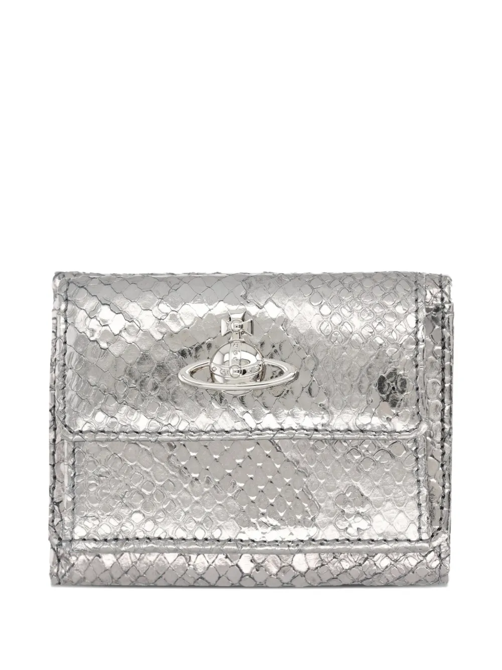 Vivienne Westwood Orb snakeskin-effect wallet - Argento