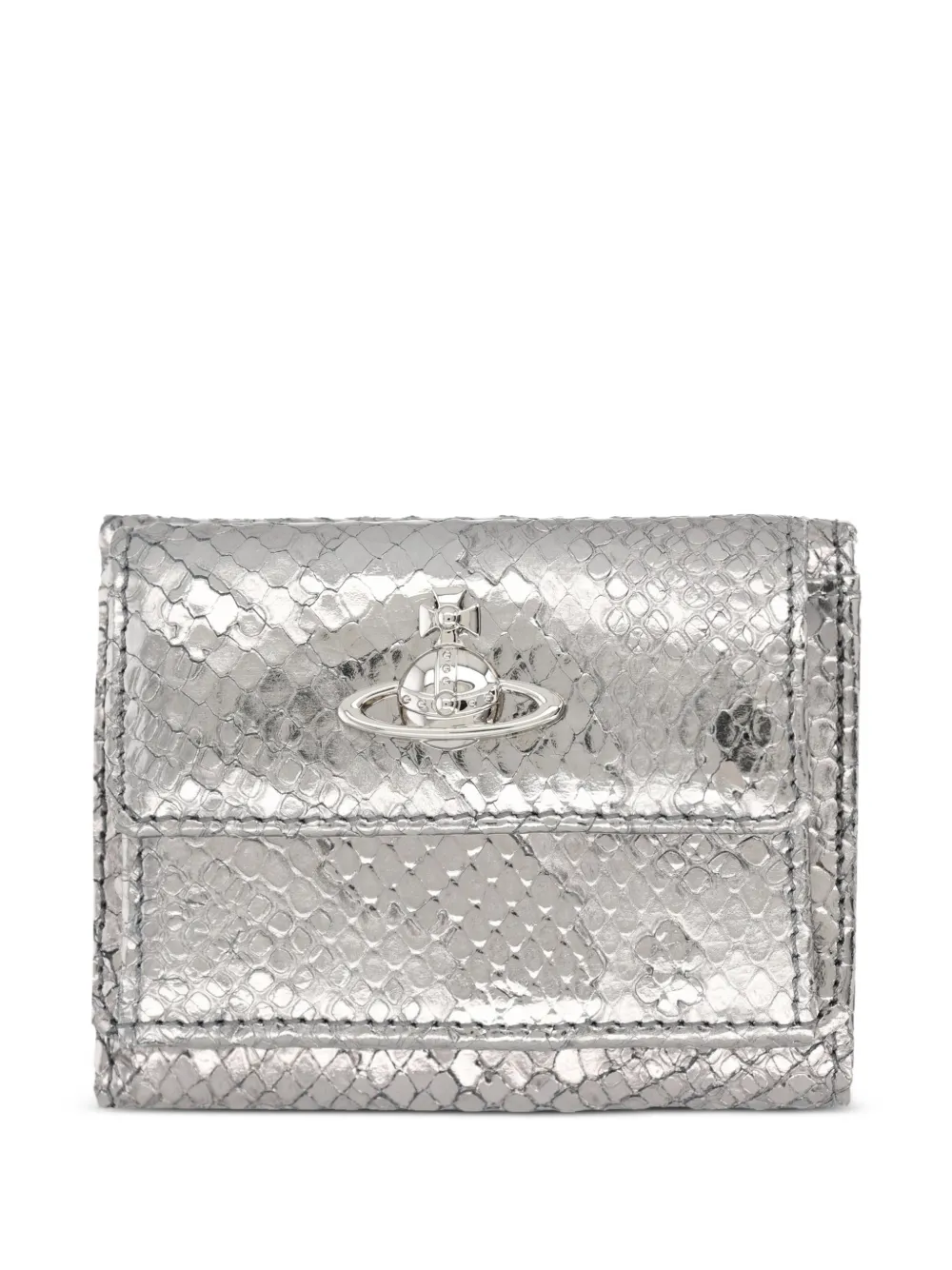 Vivienne Westwood Orb snakeskin-effect wallet - Argento