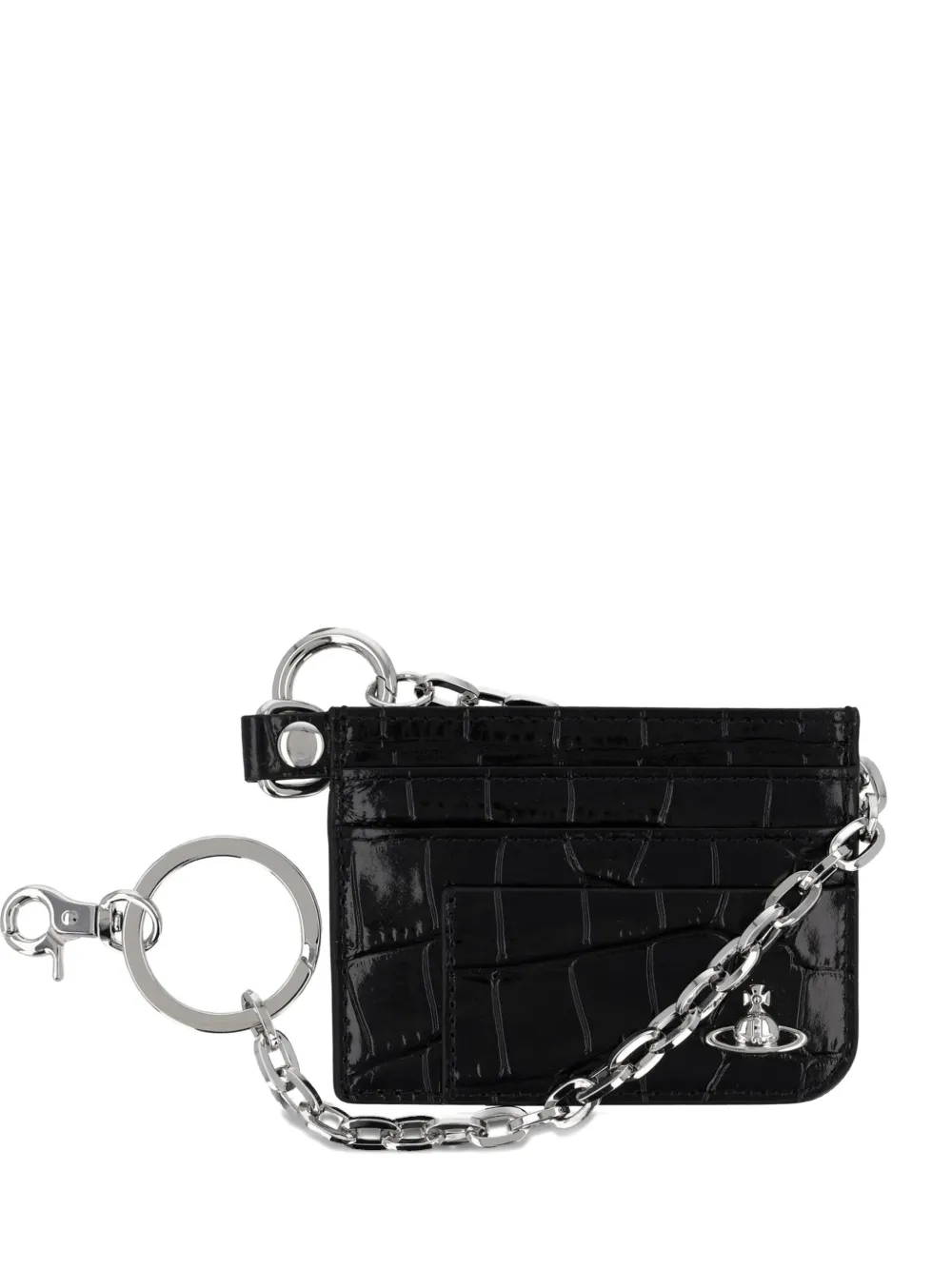 Vivienne Westwood croc-effect Orb card holder - Nero