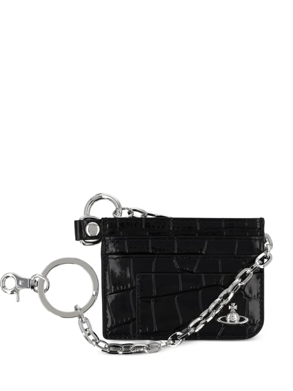 Vivienne Westwood croc-effect Orb card holder - Nero