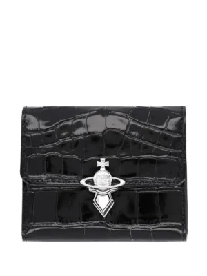Vivienne Westwood crocodile-effect Orb Wallet | Black | FARFETCH AE