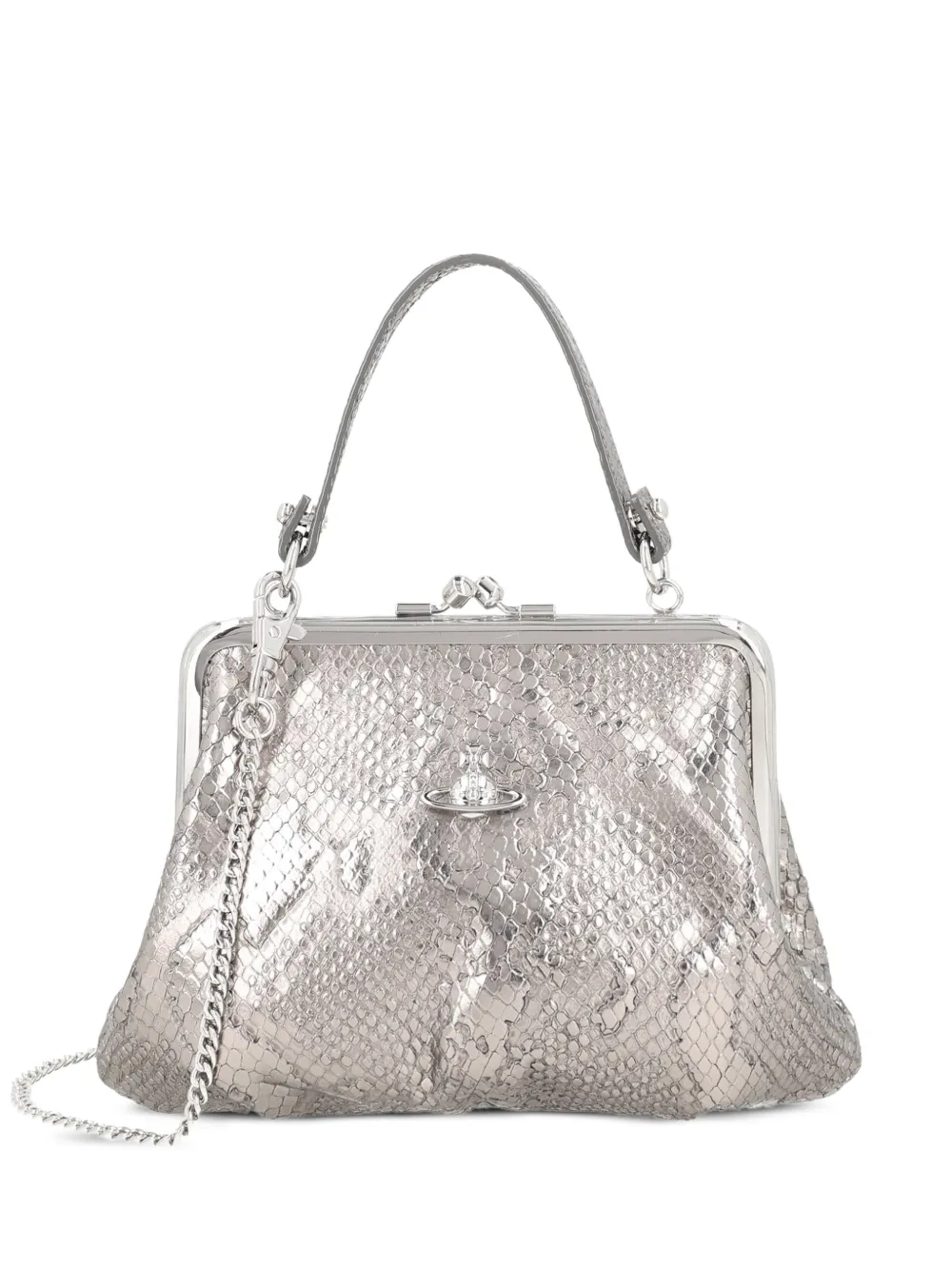 Vivienne Westwood snakeskin-effect orb shoulder bag - Silber