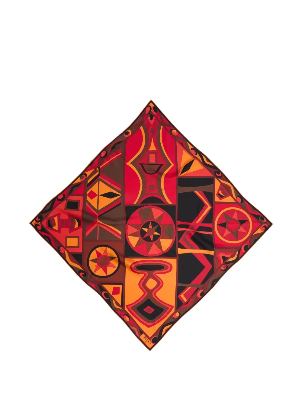 PUCCI Bongo-print silk carrè scarf - Rosso