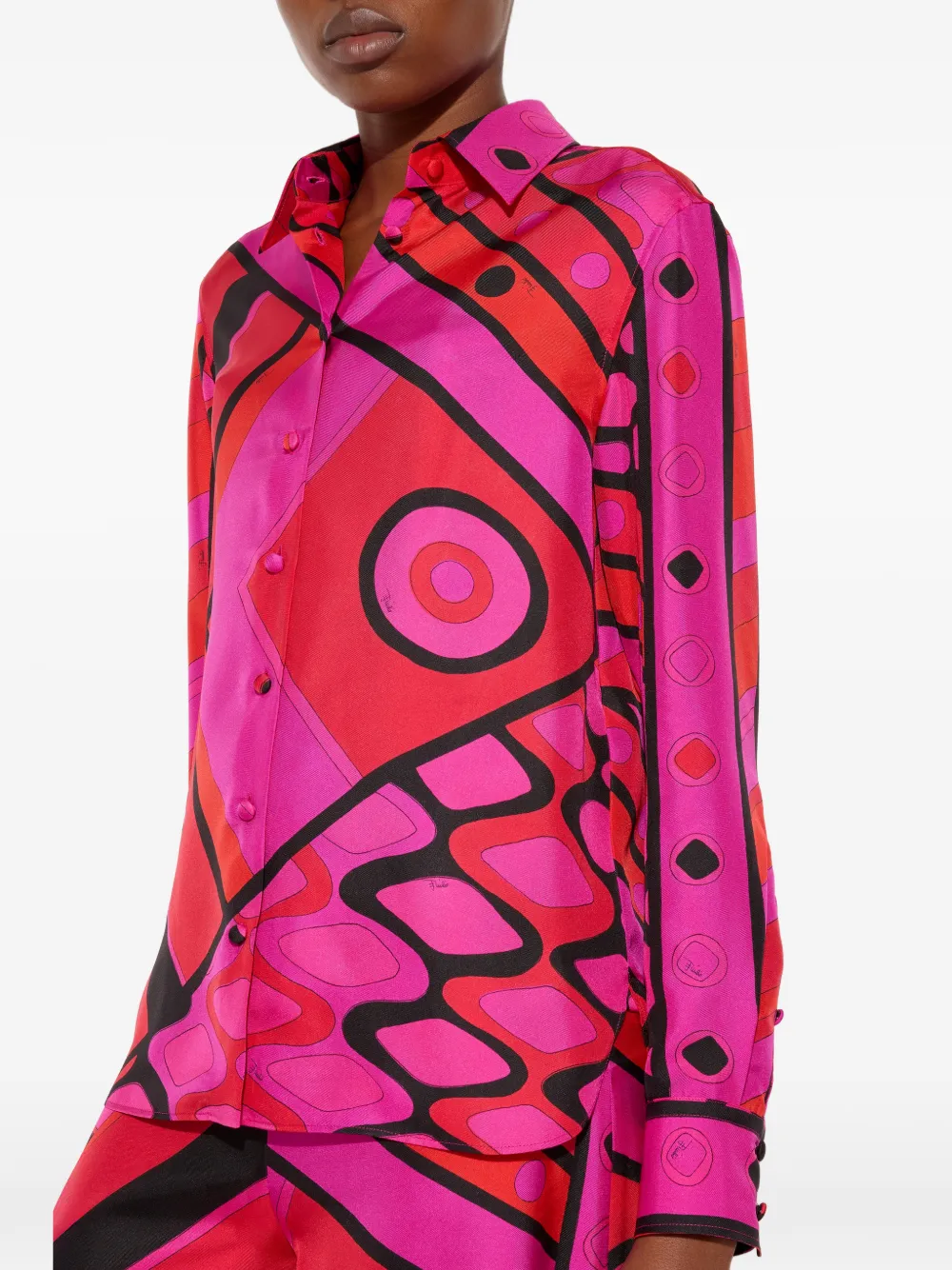 PUCCI Satijnen overhemd Roze