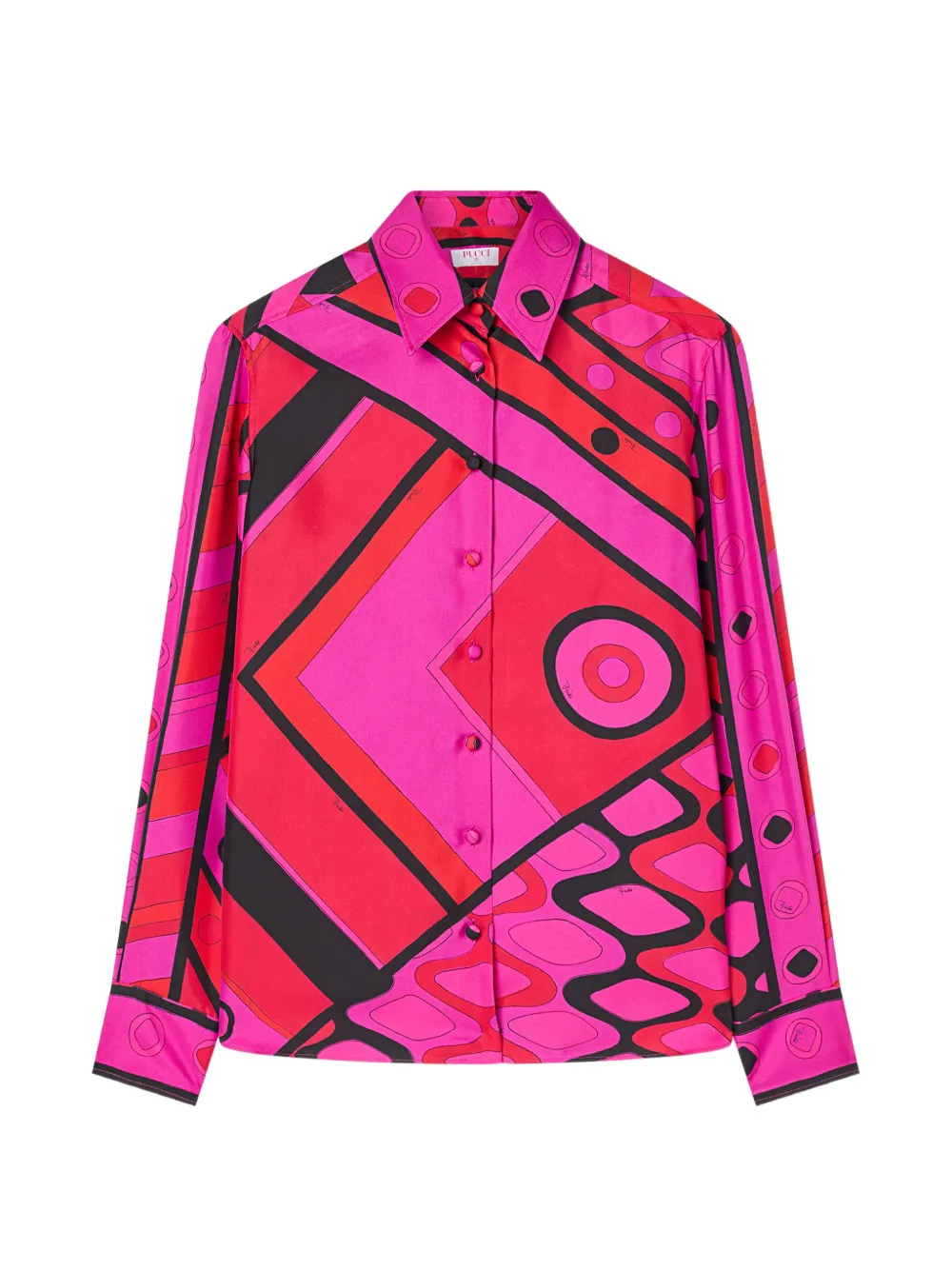 PUCCI Vivara-print silk shirt - Rosa