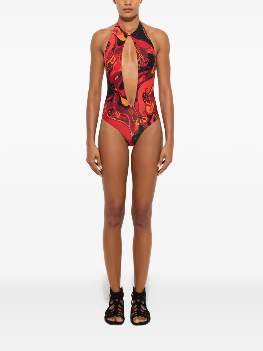 PUCCI Badpak met orchidee-print Rood