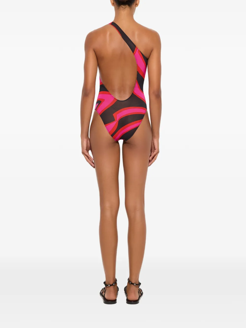 PUCCI Asymmetrische body met Marmo-print Roze