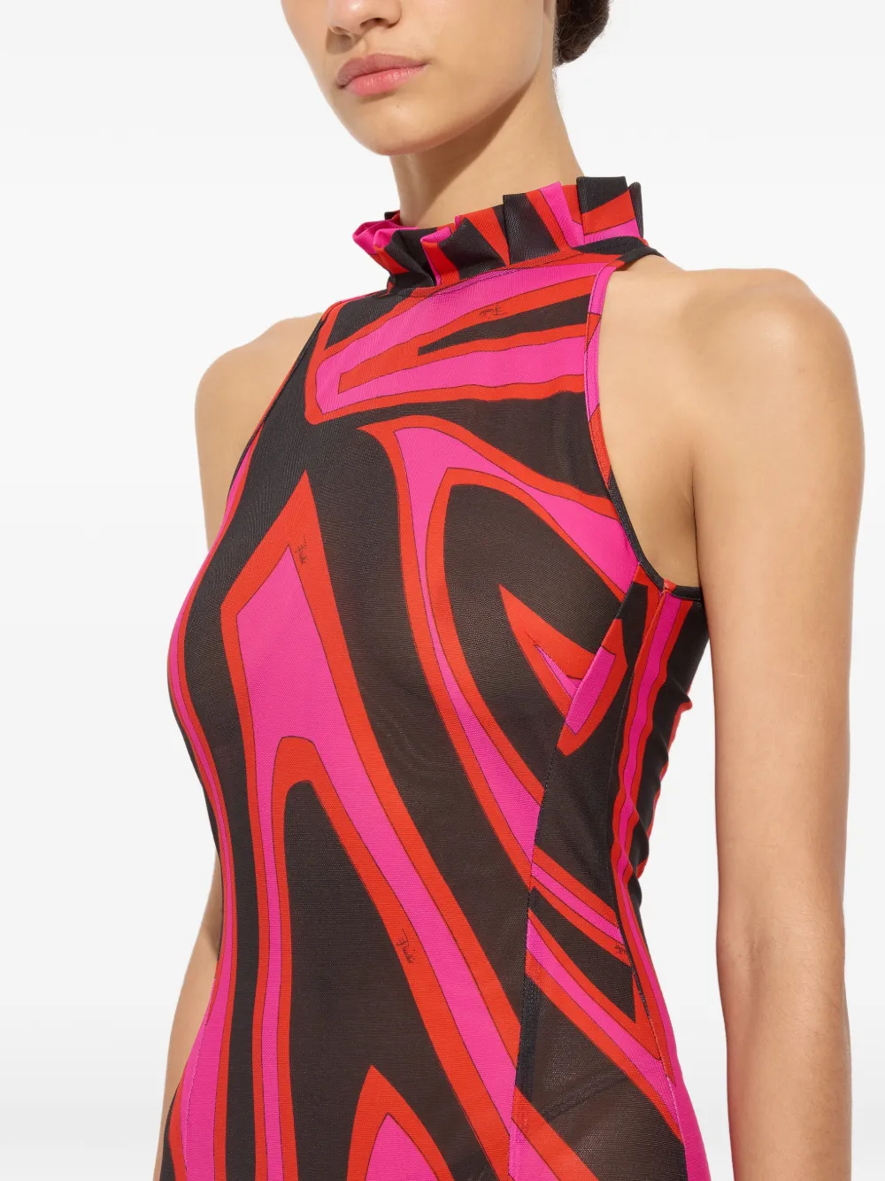 PUCCI Lange jurk met Labirinto-print Zwart