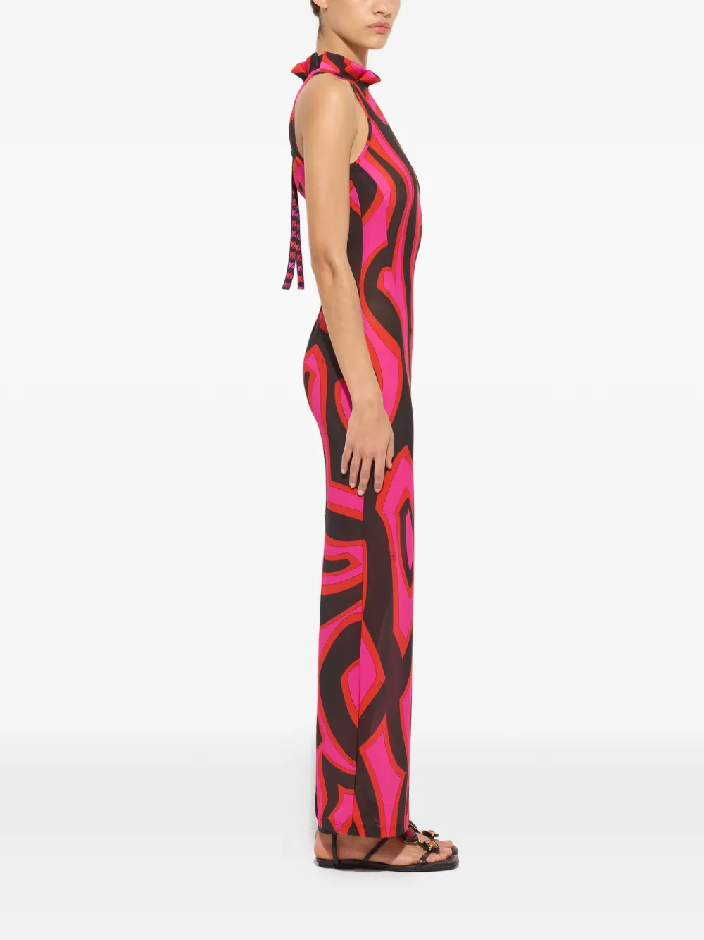 PUCCI Lange jurk met Labirinto-print Zwart