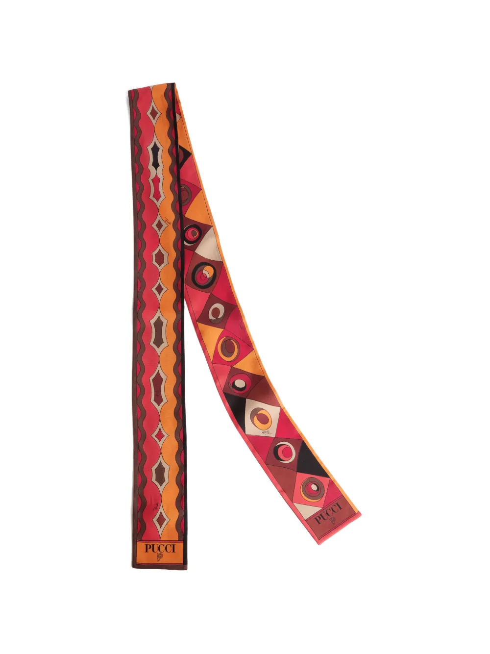 PUCCI Zijden twill sjaal met print Rood