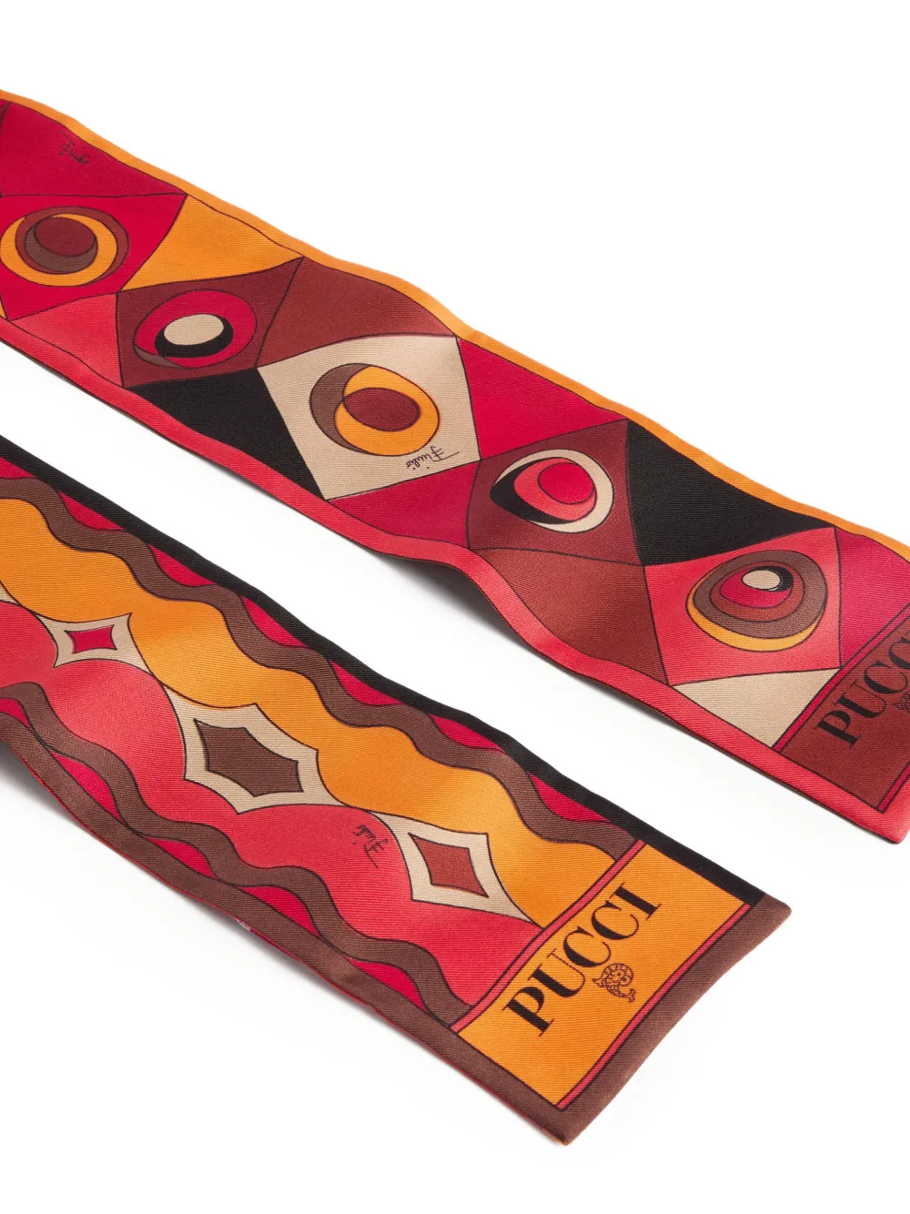 PUCCI Zijden twill sjaal met print Rood