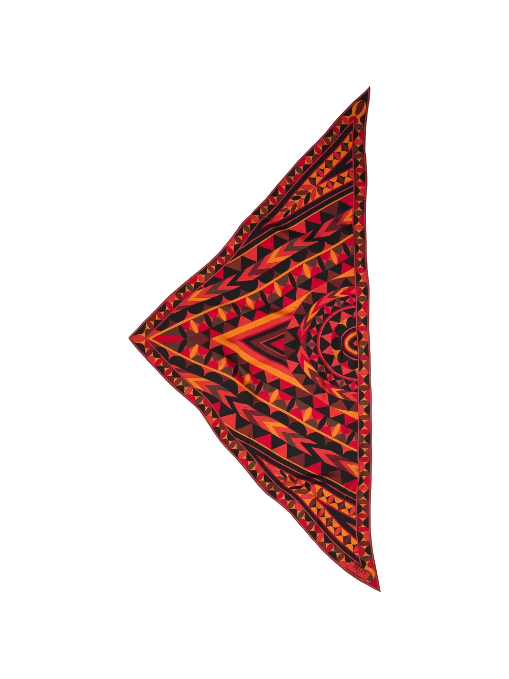 PUCCI Manuba-print silk triangle scarf - Rosso