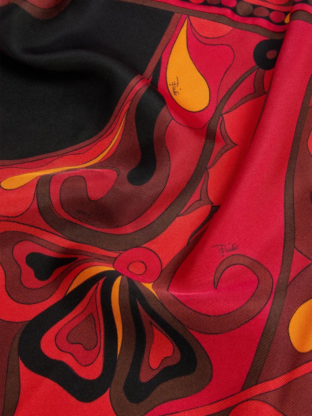  Pucci Fular Con Estampado Orchidee - Rojo 